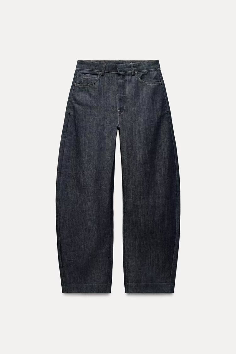 Damen Trendige Wide-Leg Jeans mit hohem Bund und lässigem Schnitt R&B