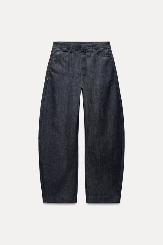 Damen Trendige Wide-Leg Jeans mit hohem Bund und lässigem Schnitt R&B