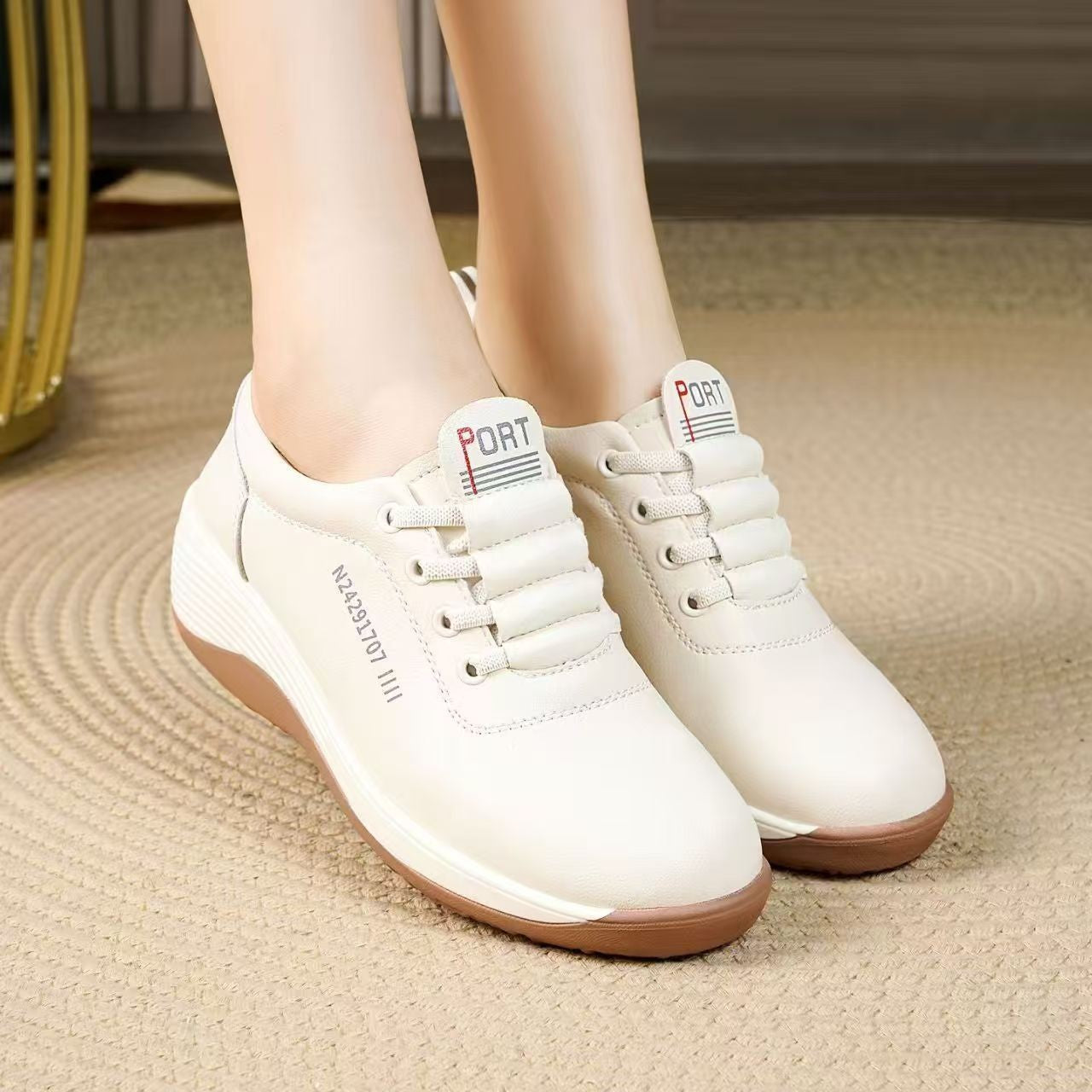 Damen Sportliche Sneaker mit modischem Schnürdesign und rutschfester Sohle R&B