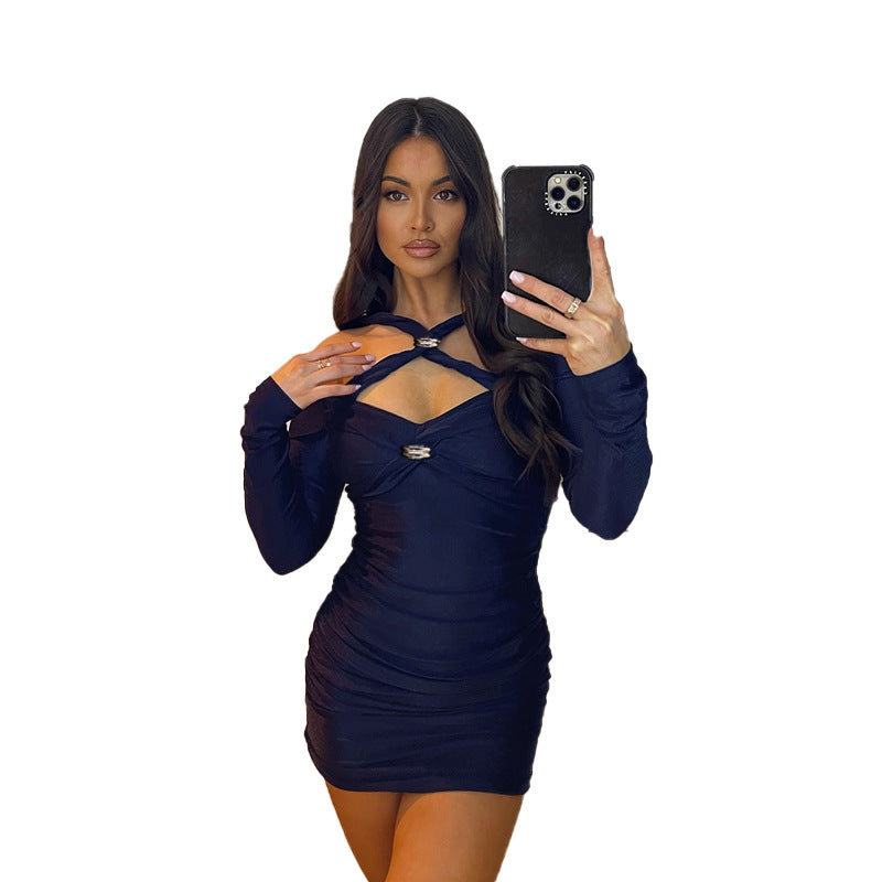 Damen figurbetontes Abendkleid mit schulterfreier Gestaltung und eleganten Raffungselementen R&B