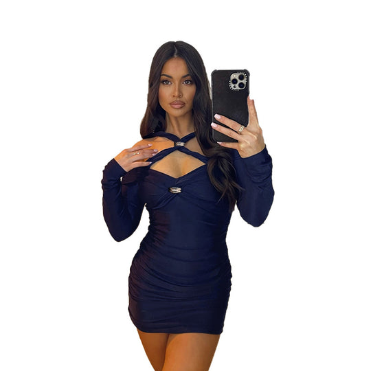 Damen figurbetontes Abendkleid mit schulterfreier Gestaltung und eleganten Raffungselementen R&B