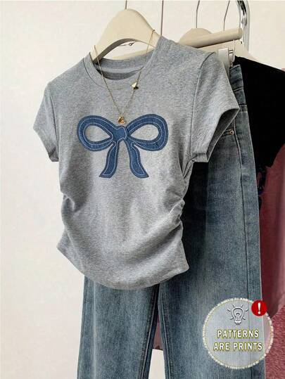 Damen Crop-T-Shirt mit figurbetontem Schnitt und modernem Design R&B