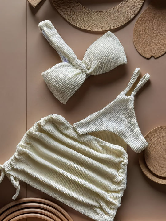 Damen Bandeau-Bikini-Set mit Raffungen R&B