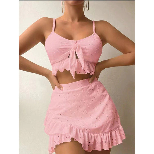 Damen Top und Rock-Set mit Rüschendetails R&B