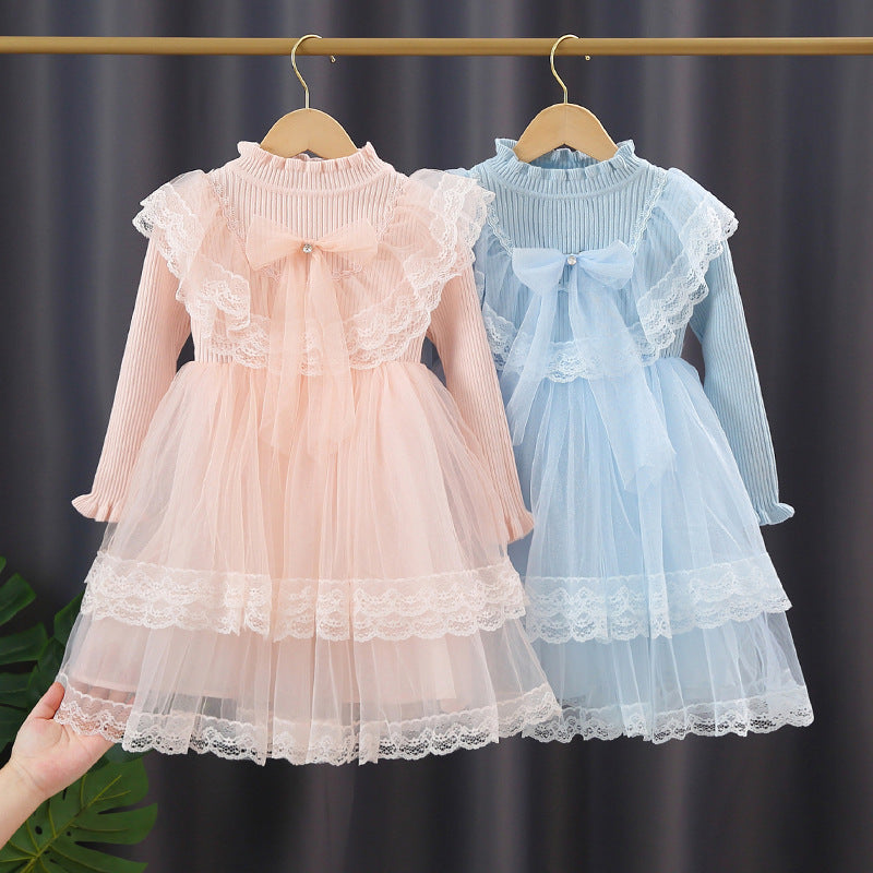 Mädchen Festliches Kleid mit Rüschenkragen und Tüllrock R&B