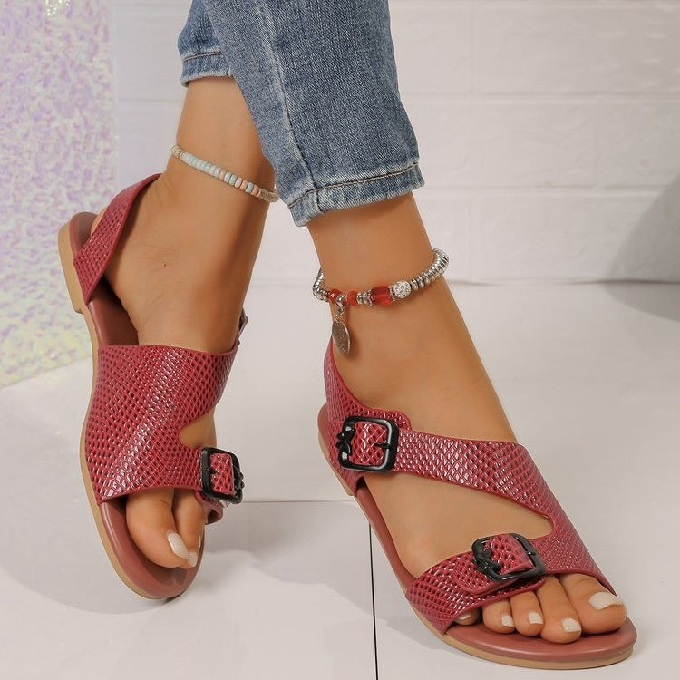 Damen Komfortable Riemchen-Sandalen mit modischem Lochdesign R&B