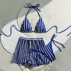 Damen Triangel-Bikini-Set mit modischem Hosenrock R&B