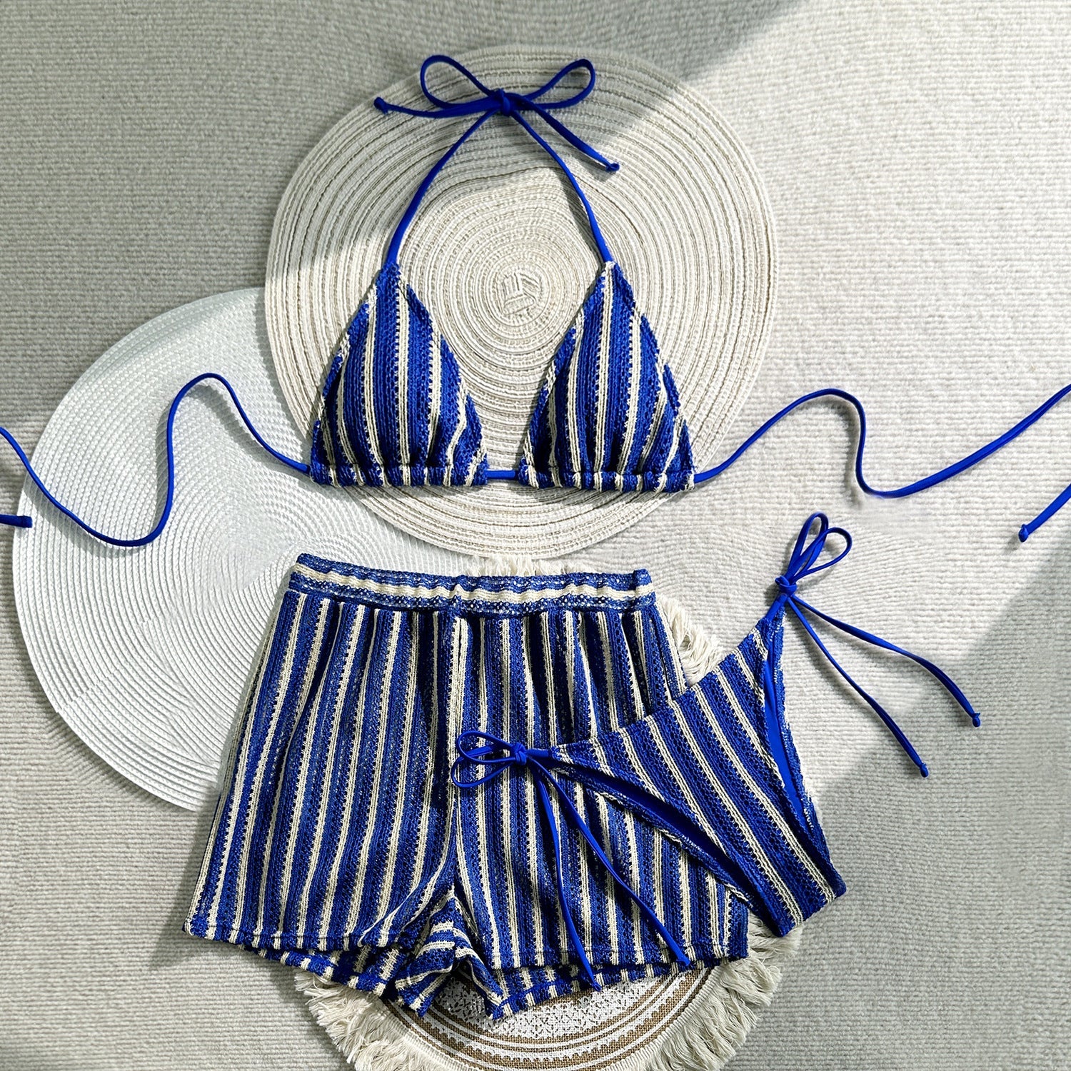 Damen Triangel-Bikini-Set mit modischem Hosenrock R&B