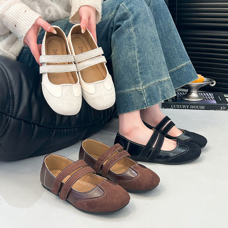 Damen Ballerina-Schuhe mit doppelt verstellbarem Riemen R&B