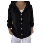 Damen nan Kapuzen-Cardigan mit Knopfleiste und lässiger Oversize-Passform R&B