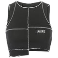 Damen Crop-Top mit kreativem Schnitt und kontrastierenden Nähten R&B