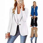 Damen Eleganter Strickblazer mit strukturierter Oberfläche und lässigem Schnitt R&B