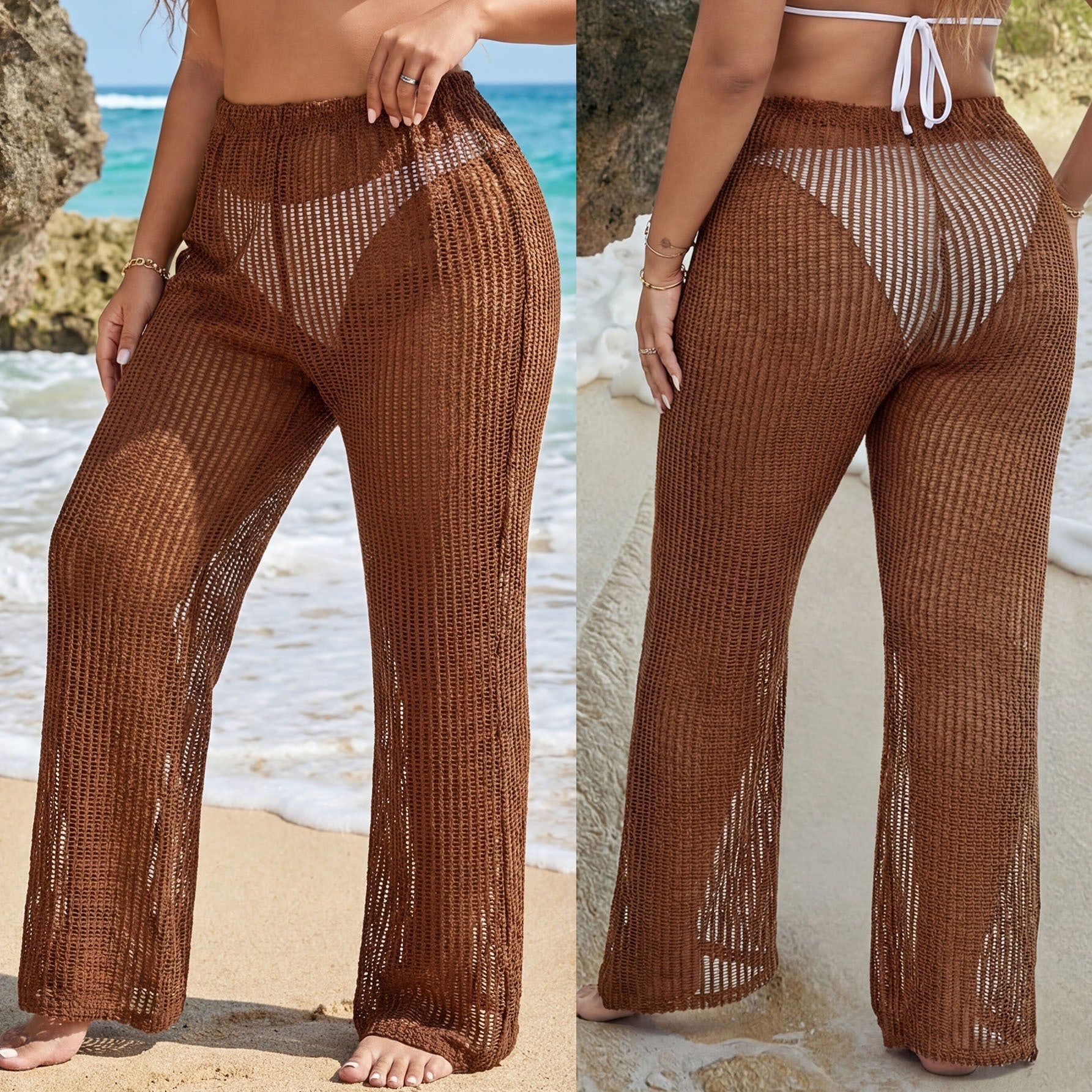 Damen lässige Strickstrandhose R&B