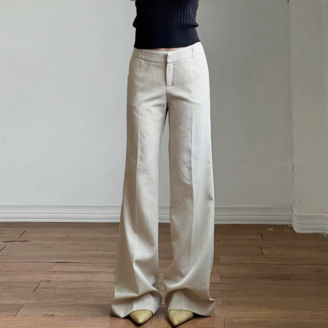 Damen weite Business-Hose mit hohem Bund und eleganten Taschen R&B