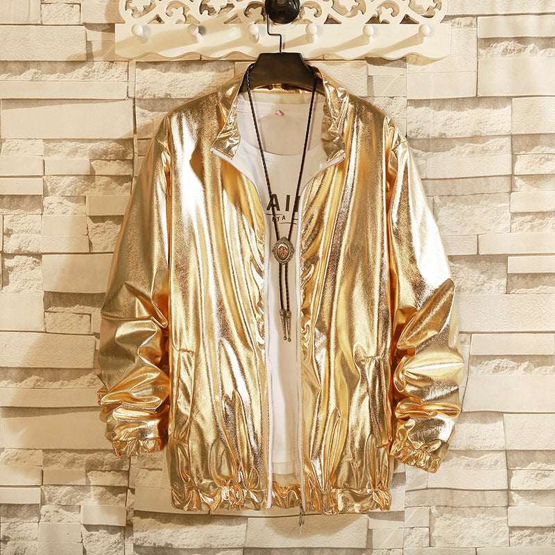 Herren modische Bomberjacke im glänzenden Design R&B