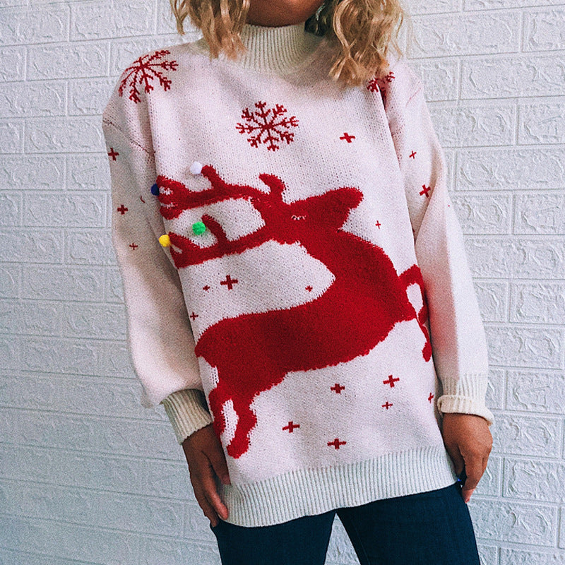Damen Kuscheliger Weihnachtspullover mit festlichem Rentierdesign R&B