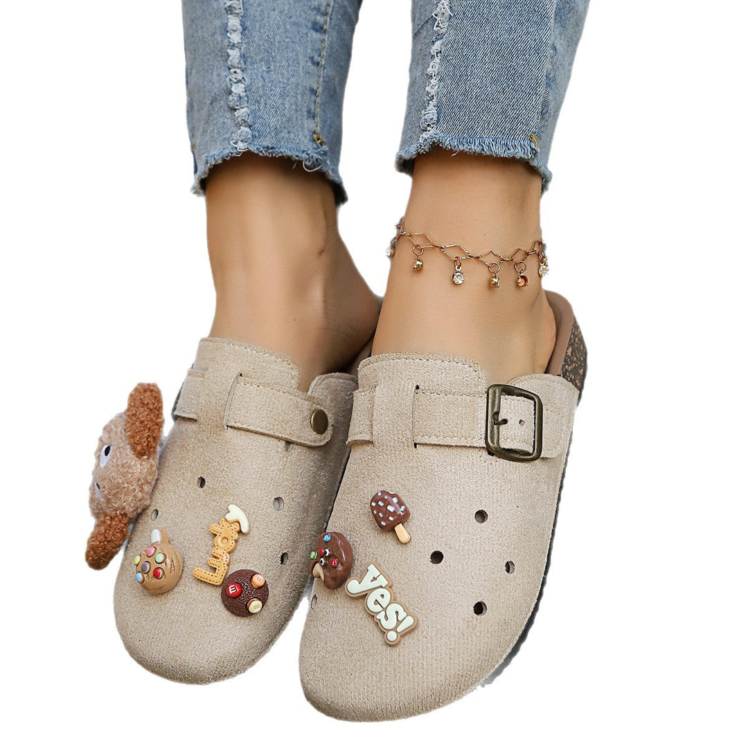 Damen Bequeme Clogs mit süßem Dekor und verstellbarem Riemen R&B