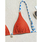 Damen Triangel-Bikini mit regulierbaren Trägern und farblich abgestimmten Akzenten R&B