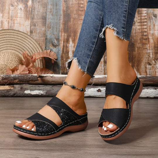 Damen Komfortable Clogs mit modischen Querriemen und ergonomischem Fußbett R&B