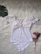 Damen Einteiler-Badeanzug mit romantischen Spitzen-Details R&B
