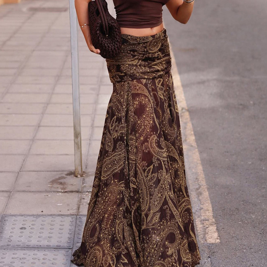Damenrock mit asymmetrischem Saum und Paisleymuster R&B