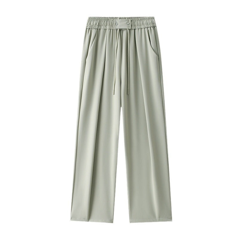 Damen Weitgeschnittene Freizeithose mit elastischem Bund und verstellbarem Kordelzug R&B
