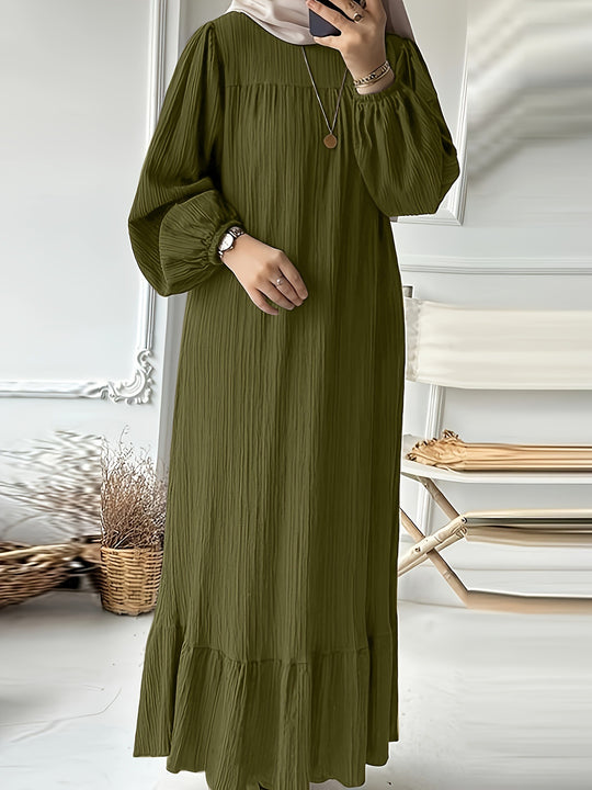 Damen Maxikleid mit waagerechtem Faltenwurf R&B
