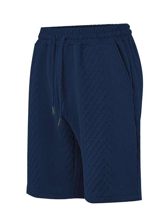 Herren nan strukturierte Lounge-Shorts mit Elastikbund Tunnelzug und seitlichen Eingrifftaschen R&B