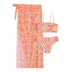 Damen Zweiteiliges Crop-Top und Rock-Set mit Zra-Muster