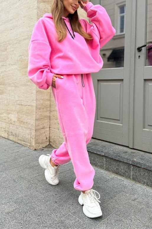 R&B | Crew Polar Fleece Kapuzenpullover und Jogginghose Zweiteiliges Satz