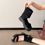Damen Plateau Sandalen mit verstellbarem Riemen und modisch geflochtenem Obermaterial R&B