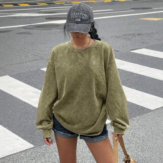 Damen lässiges Sweatshirt mit oversized Schnitt und weichem Material R&B