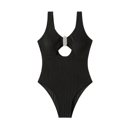 Damen Cut-Out Badeanzug mit elegantem Rippendesign R&B