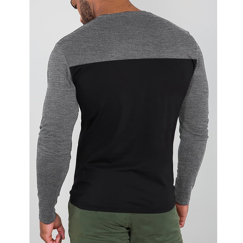 Herren Langarmshirt mit modernen Farbblockelementen und komfortablem Schnitt