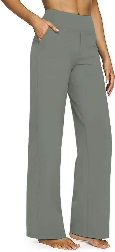 Damen Weit geschnittene Komfort-Hose mit elastischem Bund und praktischen Taschen R&B