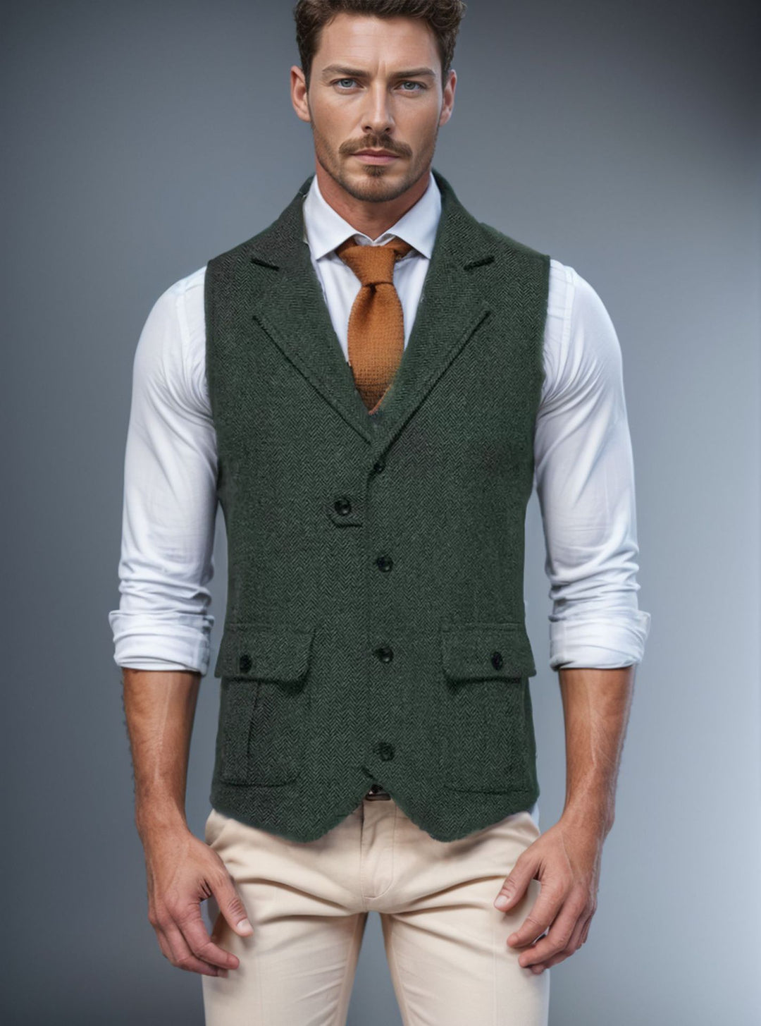 Herren Weste im klassischen Herringbone-Design R&B