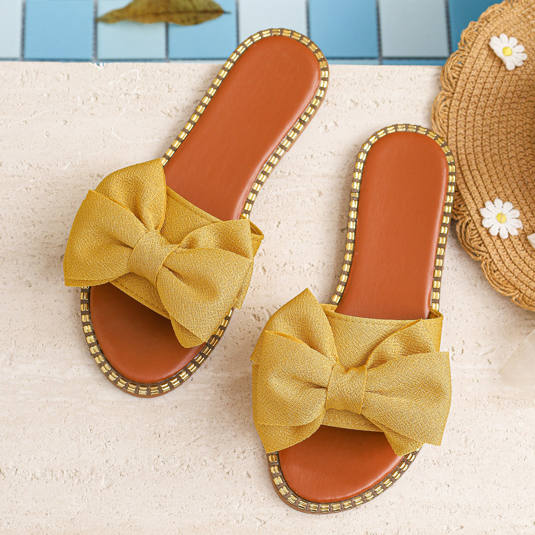Damen elegante Slipper mit dekorativer Schleifenapplikation R&B