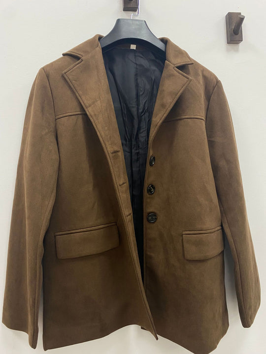 Damen lässige Wildlederjacke mit oversized Schnitt R&B