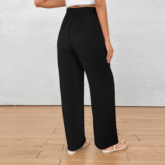 Damen Elegante Stoffhose mit hoher Taille und seitlichen Taschen R&B