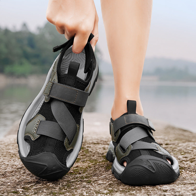 Damen Sportliche Freizeitsandalen mit verstellbarem Klettverschluss und rutschfester Sohle R&B