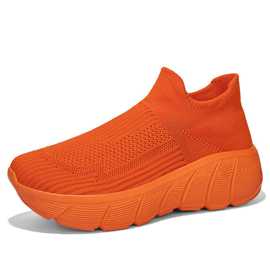 Damen Schnürlose Freizeitsneaker mit flexiblem Strick-Obermaterial R&B