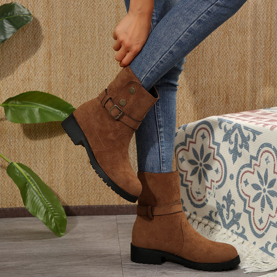 Damen modische Stiefel mit stylishen Schnallen und trendigem Design R&B