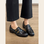 Damen Mokassins mit dekorativen Schnallen und elegantem Glanz R&B