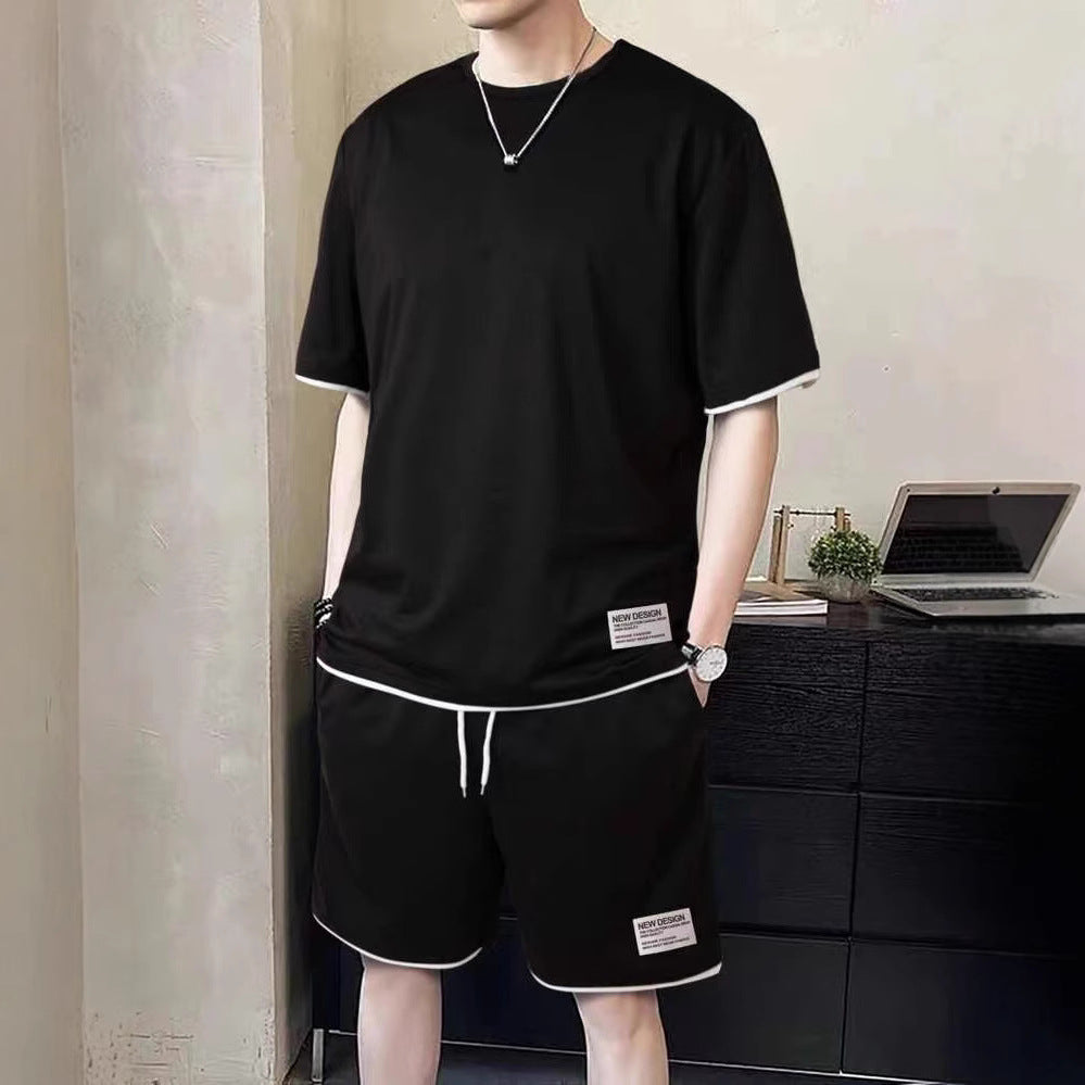Herren stylisches Freizeit-Set mit kontrastierenden Details
