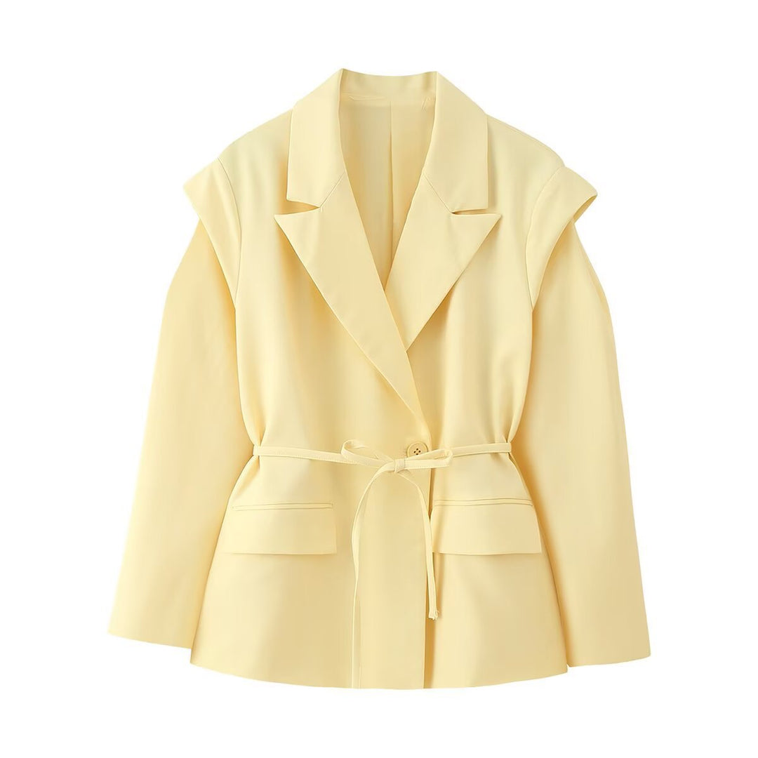 Damen eleganter Oversized-Blazer mit Gürteldetail R&B