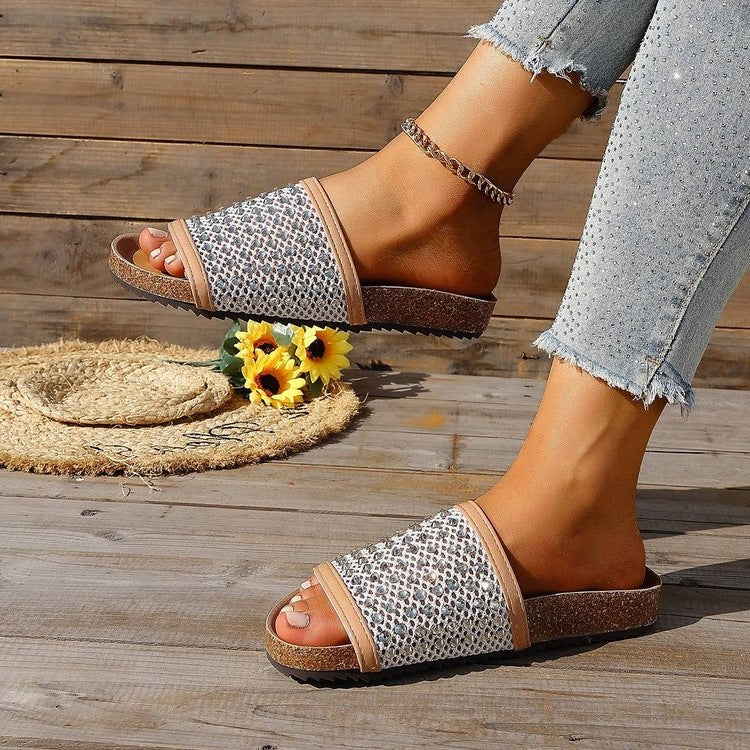 Damen modische Sandalen mit glitzernden Applikationen R&B