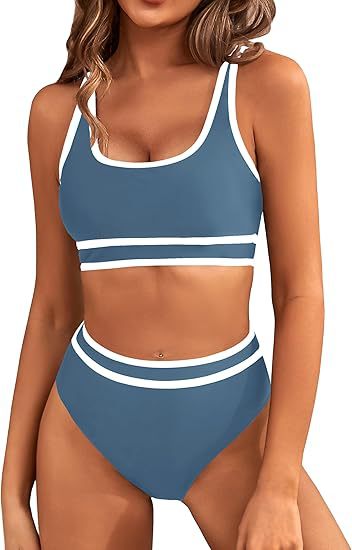 Damen Sportlicher Hochgeschnittener Bikini R&B