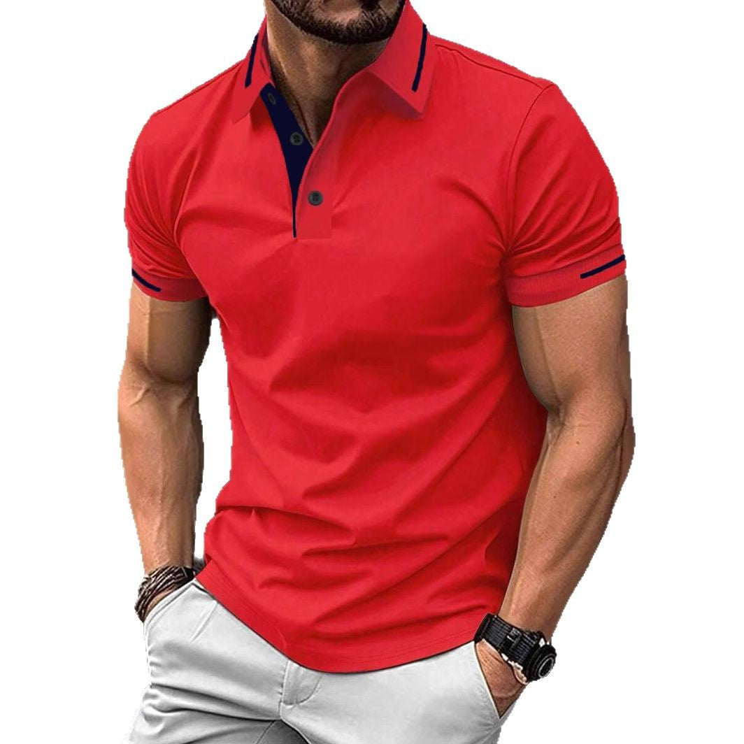 Herren Polohemd mit modernem Stehkragen und leichter Baumwollqualität