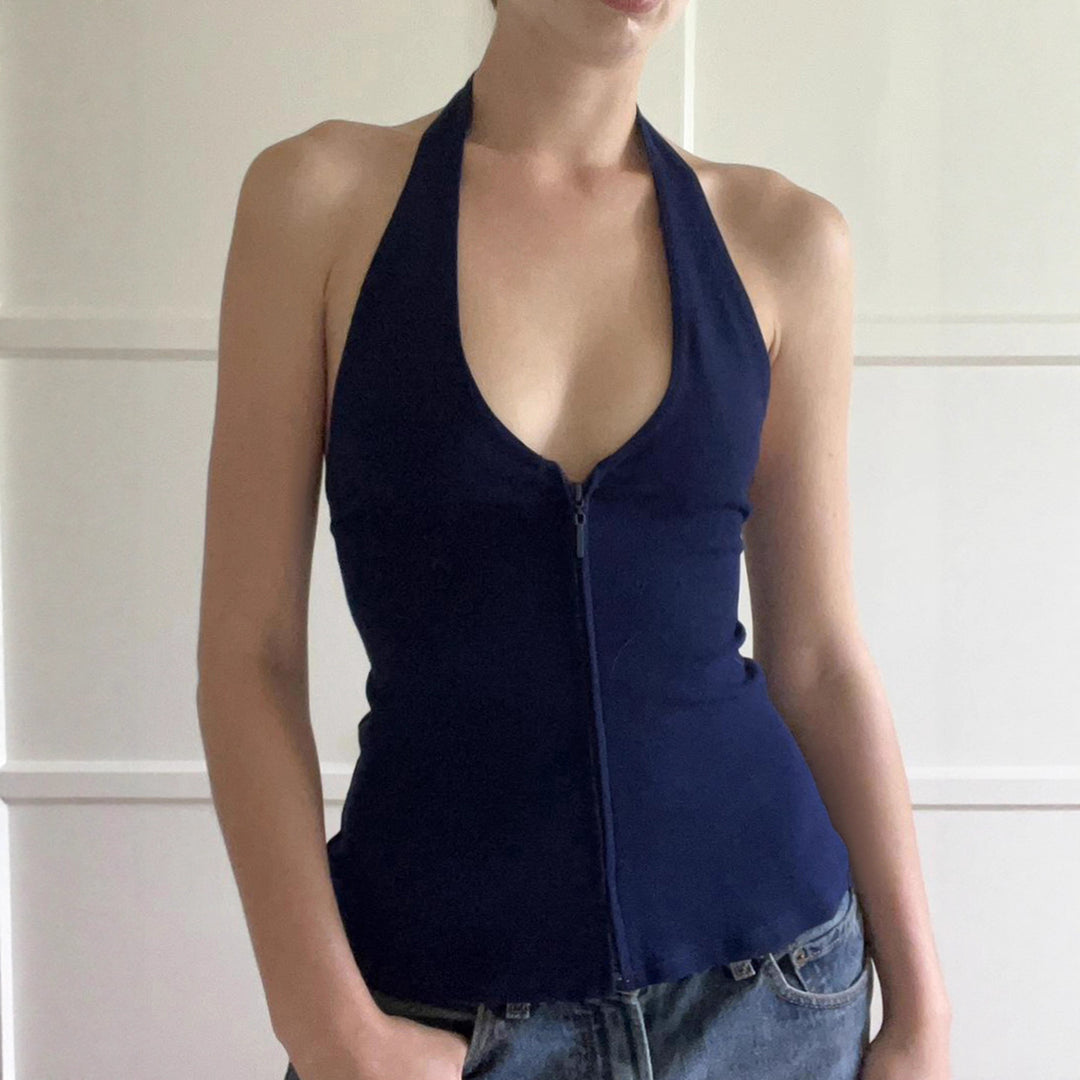 DamenZip-Top mit tiefem V-Ausschnitt und Racerback R&B