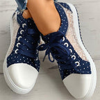 Damen Sneakers mit transparentem Obermaterial und floralen Details R&B